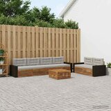  Set vanjskih sofa 7 pcs Prirodna i svjetlosiva Poliester | Eponuda.com