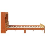  Knjižna postelja brez vzmetnice vošč. rjava 140x190 cm borovina, (21610308) | Shoptok.si