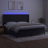  Box spring postelja z vzmetnico LED črna 200x200 cm žamet, (20761245) | Shoptok.si