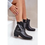 Zazoo Ankle Boots Made Of Natural Leather On Heel Black | shoptok.hr