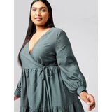 Guido Maria Kretschmer Curvy Obleka 'Lanea' zelena | Shoptok.si