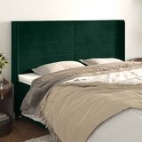  Uzglavlje s ušima tamnozeleno 203x16x118/128 cm baršunasto | Eponuda.com