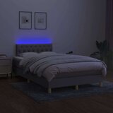  Box spring postelja z vzmetnico LED sv. siva 120x200 cm blago, (20726089) | Shoptok.si