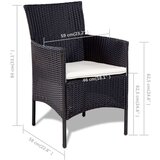 vidaXL 4-dijelna vrtna garnitura od poliratana s jastucima crna | shoptok.hr