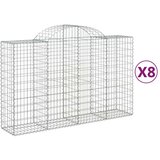  Obokane gabion košare 8 kosov 200x50x120/140cm pocinkano železo | Shoptok.si