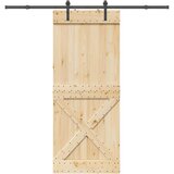 vidaXL Klizna vrata s priborom za montažu 95 x 210 cm masivna borovina | shoptok.hr
