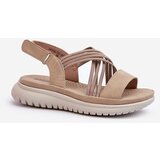 EVENTO Light Women's Comfortable Velcro Sandals Beige Ceclea | Shoptok.si