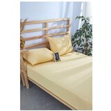 Mila Home Žuta pamučna plahta s gumom 180x200 cm – Cijene