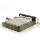 Maison de Rêve Temno zelena oblazinjena zakonska postelja s prostorom za shranjevanje z letvenim dnom 200x200 cm Voliera – | Shoptok.si