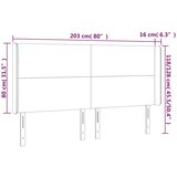  LED uzglavlje tamnoplavo 203 x 16 x 118/128 cm od tkanine | shoptok.hr