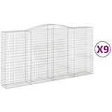 vidaXL Lučne gabionske košare 9 kom 400x50x200/220cm pocinčano željezo | shoptok.hr