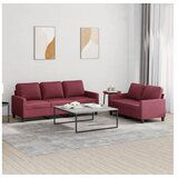 vidaXL 2-dijelni set sofa s jastucima crvena boja vina od tkanine Cijene