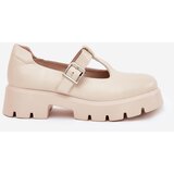 Boto Women's Loafers With Buckle On Platform And Flat Heel Beige Venda | Shoptok.si