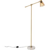 QAZQA Art deco talna svetilka bron z marmorjem in jantarnim steklom - Nina | Shoptok.si