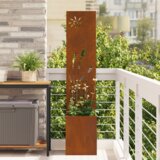 vidaXL Vrtni Sadič s Dekorativnom Pločom Rđa 32 x 140 cm | shoptok.hr