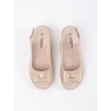 GOODIN Light beige wedge sandals with buckle | Shoptok.si