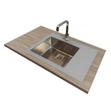 Sink Solution stekleno pomivalno korito X LINE 780 x 540 mm - siva (7020068) | Shoptok.si