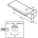  LED spoljašnje zidno svetlo sa senzorom TESA LED/10W/230V IP54 crna | Eponuda.com