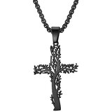 Ogrlica Tree Cross - Crna KP34111 | shoptok.hr