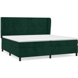  Krevet s oprugama i madracem tamnozeleni 200x200 cm baršunasti | shoptok.hr