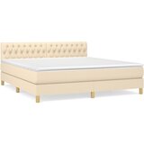  Krevet s oprugama i madracem krem 180x200 cm od tkanine | shoptok.hr