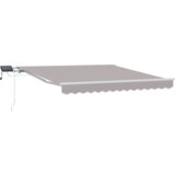 vidaXL ročna raztegljiva tenda z LED svetlobo svetlo siva 300x250 cm, zamenjava za tenda za okvir 3x2,5 m svetlo siva | Shoptok.si