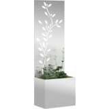 vidaXL Vrtno korito z dekorativno ploščo Srebrna 50 x 140 cm | Shoptok.si