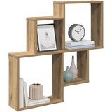 vidaXL Stenska polica artisan hrast 80x15x78,5 cm inž. les | Shoptok.si