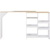 vidaXL Barska miza s premično polico bela 138x39x110 cm | Shoptok.si