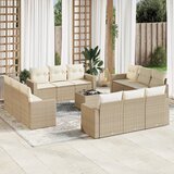 vidaXL 13-dijelni set vrtnih sofa s jastucima poliratan Bež | shoptok.hr