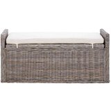  Klupa za pohranu s jastukom Siva 110 x 40 x 50 cm Ratan | shoptok.hr
