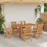 vidaXL 7-delna vrtna jedilna sestava iz trdega lesa teak | Shoptok.si