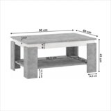 Kondela Klubska mizica, beton/bela, PIANI | Shoptok.si