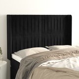  Uzglavlje s ušima crno 147x16x118/128 cm baršunasto | shoptok.hr