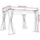  Sjenica sa zavjesama 3 x 3 m krem čelična | shoptok.hr