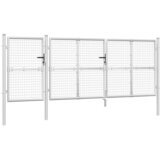  Vrtna vrata od mreže srebrne boje 400 x 125 cm pocinčani čelik | shoptok.hr