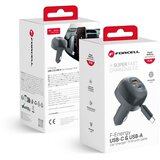 forcell Auto punjač F-Energy Alu USB C + USB A + uvlačivi kabel USB C PD QC4.0 SFC2.0 3A 75W crni Cijene