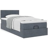 vidaXL Otomanski posteljni okvir z vzmetnico siv 90x190 cm žamet Cene