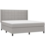  Box spring postelja z vzmetnico svetlo siva 160x200 cm žamet, (20846776) | Shoptok.si