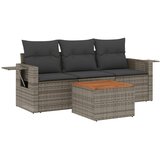  4-dijelni set vrtnih sofa od poliratana s jastucima sivi | shoptok.hr
