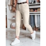 DStreet Spodnie damskie slim fit z paskiem TAIRONIK jasnobeżowe Cene