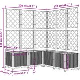 vidaXL Cvetlično korito z oporno mrežo črno 120x120x136 cm PP | Shoptok.si