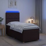  LED okvir za krevet s madracem Tamno smeđa 80 x 200 cm Tkanina | shoptok.hr