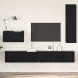 TV Kabinet za Zid Zidne 4 pcs Crni hrast Konstruirano drvo | shoptok.hr