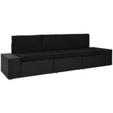 The Living Store Sekcijski kavč trosed poli ratan črn - Vrtni Kavč, (21427814) | Shoptok.si