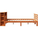 vidaXL Knjižna postelja brez vzmetnice vošč. rjava 150x200 cm borovina | Shoptok.si