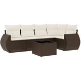  6-dijelni set vrtnih sofa od poliratana s jastucima smeđi | shoptok.hr