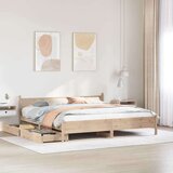 vidaXL Posteljni okvir brez vzmetnice 200x200 cm trdna borovina | Shoptok.si