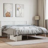 Maison Chic Kovinski Posteljni okvir - Dvoposteljna postelja - Zakonska postelja z vzglavjem bel 120x200 cm, (21693068) | Shoptok.si