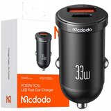 McDodo ZMOGLJIV HITR AVTO POLNILEC ZA TELEFON 2X USB-C 33W LED, (5000337876) u